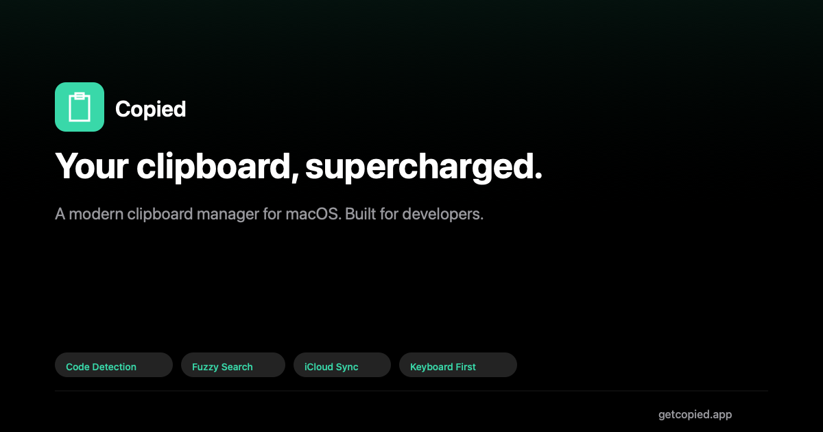 Copied — Clipboard Manager for macOS